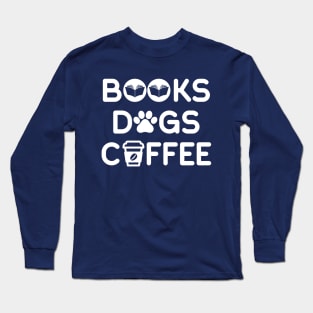 Books Dogs Coffee Long Sleeve T-Shirt